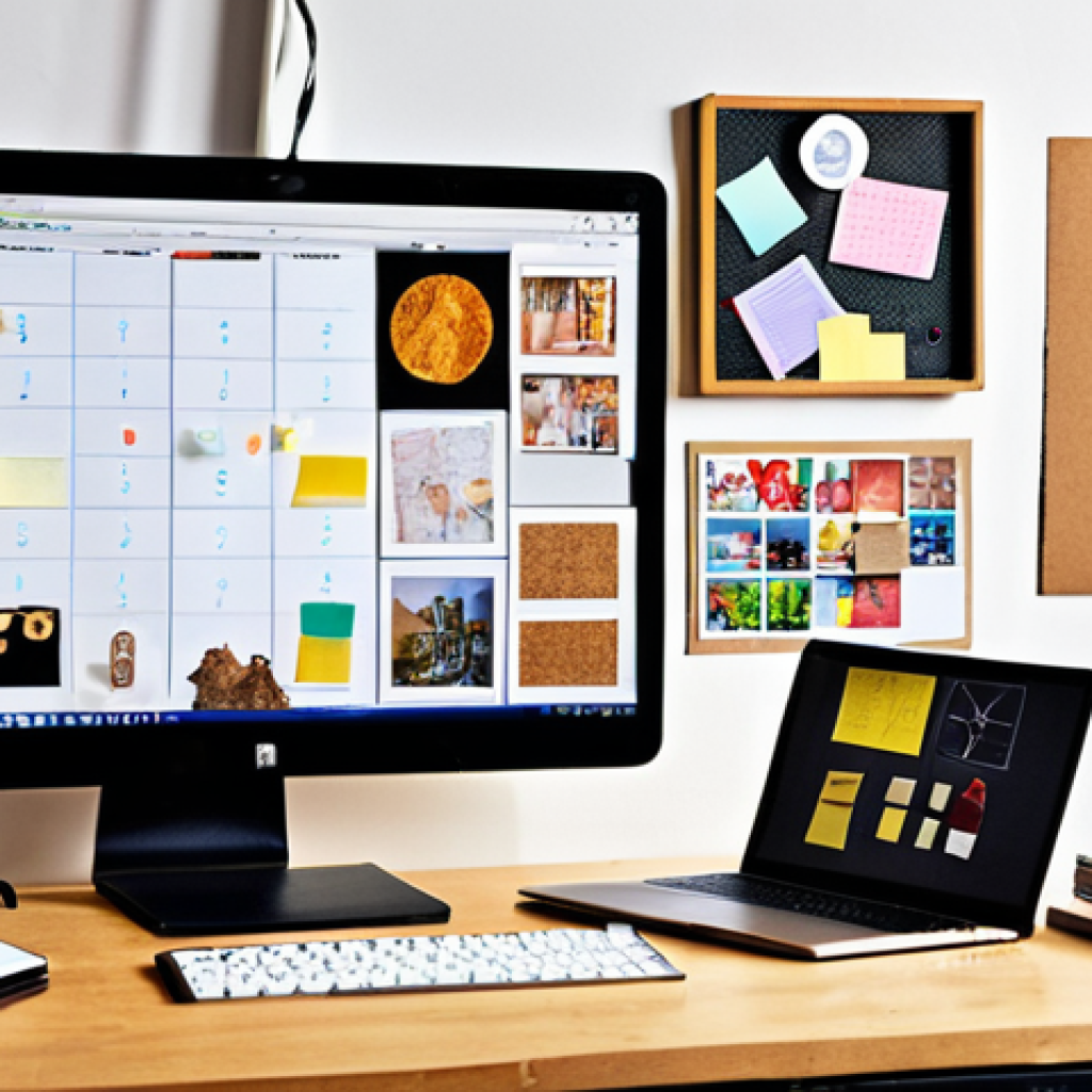 **Prompt:** A vibrant workspace showcasing creative problem-solving under budget constraints. Include elements like a laptop displaying a brainstorming session, a mood board with upcycled materials, and a team collaborating enthusiastically. The scene should evoke resourcefulness and innovation.
